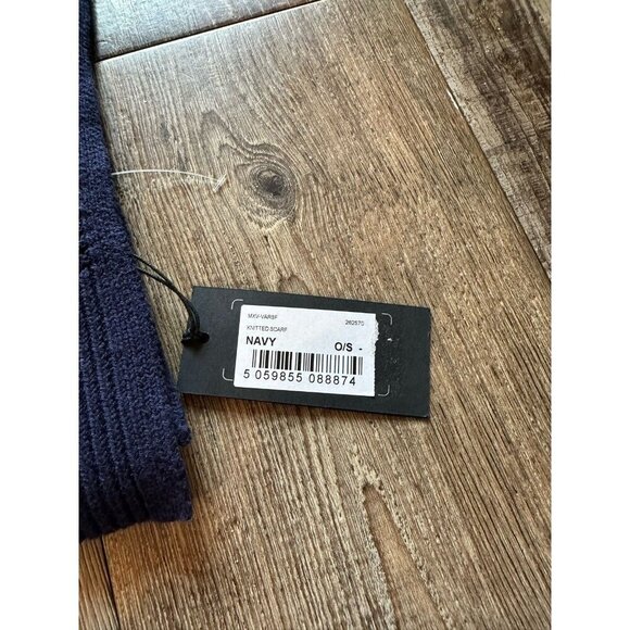 Ted Baker NWT Navy Multi Knitted Scarf One Size Unisex - Picture 2 of 4